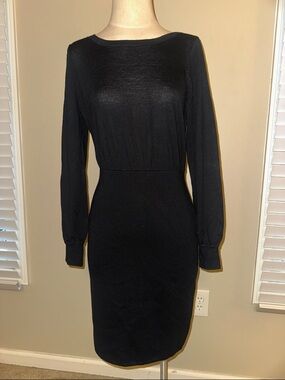 J. Crew Black Long-Sleeve Sheath Dress